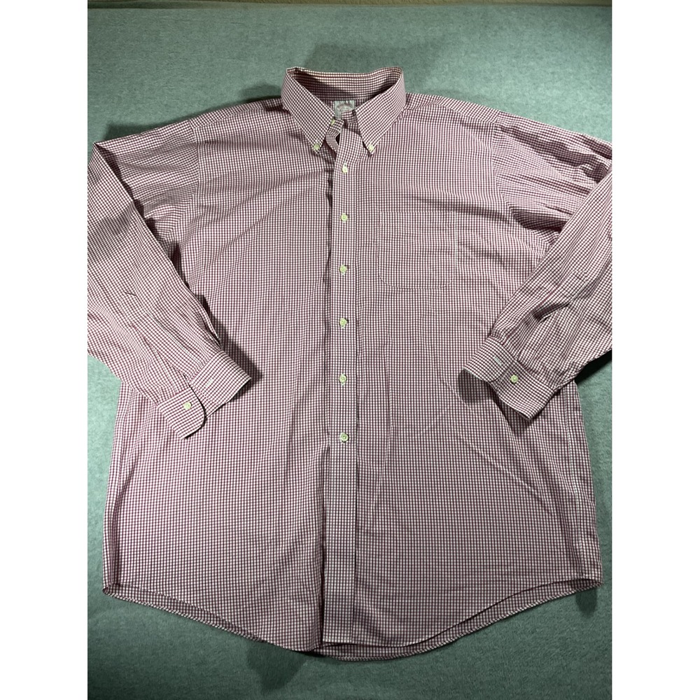 Brooks Brothers Mens 17.5 35 Traditional Fit Non-Iron Gingham Shirt 2945